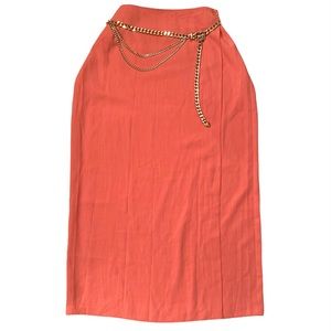 Y2K Vintage 90s Coral Wrap Midi Skirt Nwot